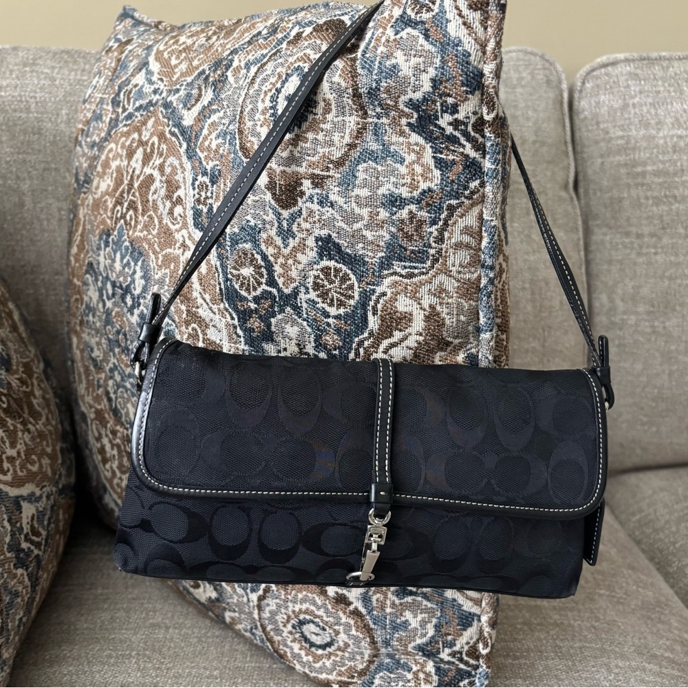 ✨COACH Y2K Signature Demi Clip Baguette Bag 6348 RARE